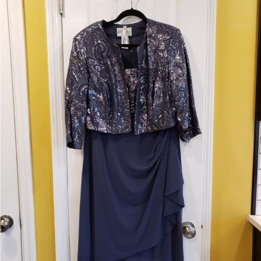 David's Bridal size 18W Gray dress with jacket